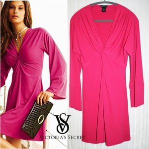 NWOT Hot Pink Twist-front Victoria's Secret MODA International Dress